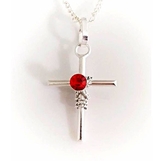 Rebozo Crosses with Crystal on 18' Silver Chain - Recetas Fair Trade