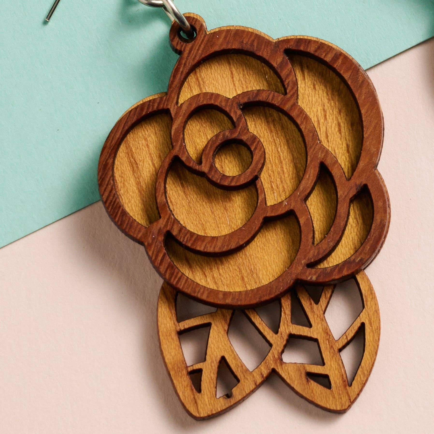 Rosas Langka Wood Earrings - Recetas Fair Trade
