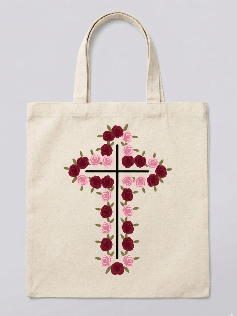 Rose Cross Tote Bags - Recetas Fair Trade