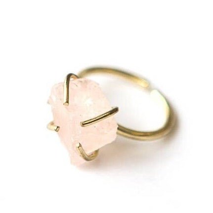 Rose Quartz Pronged Ring - Recetas Fair Trade