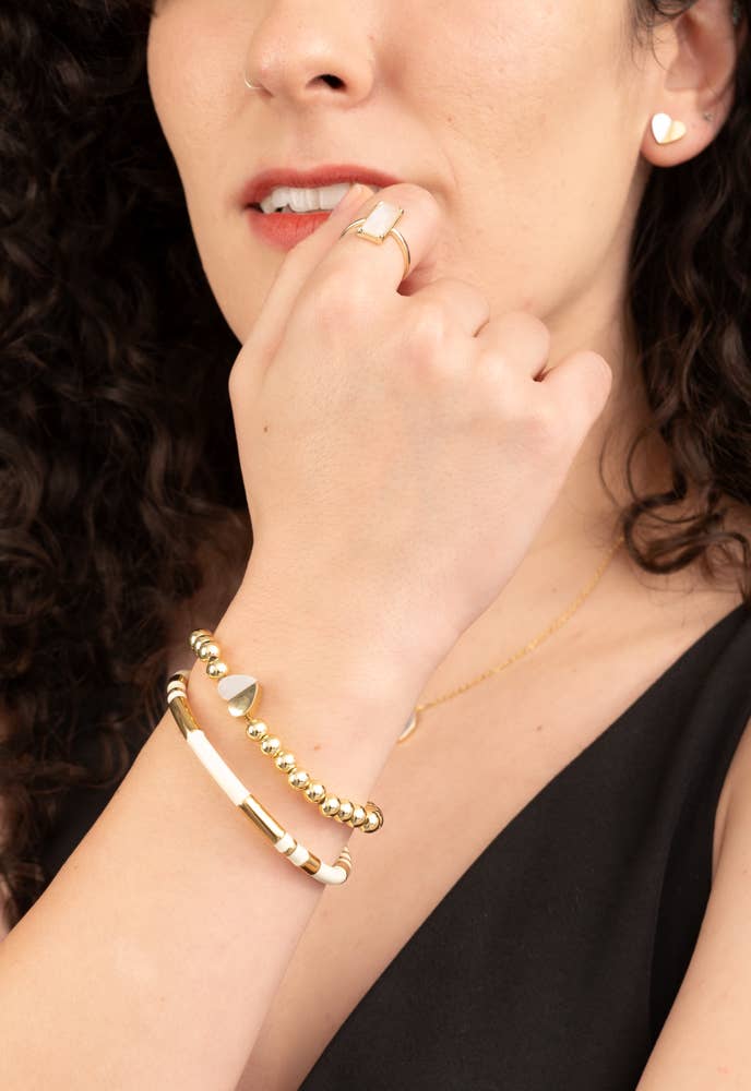 SALE Moonlit Grace Ring in Gold & Moonstone - Recetas Fair Trade