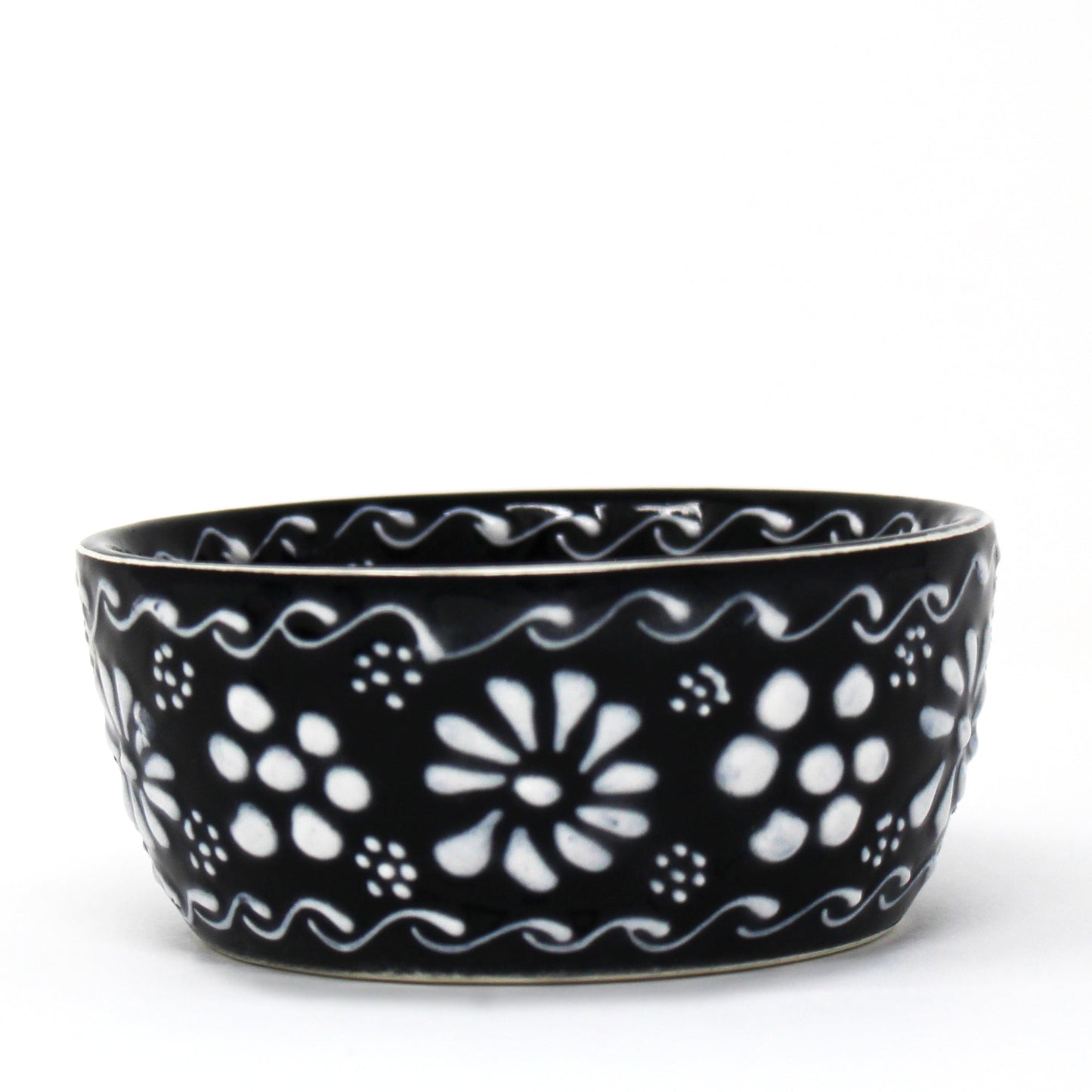 Set of 2 Encantada Handmade Pottery Appetizer & Dip Bowl, Ink - Recetas Fair Trade