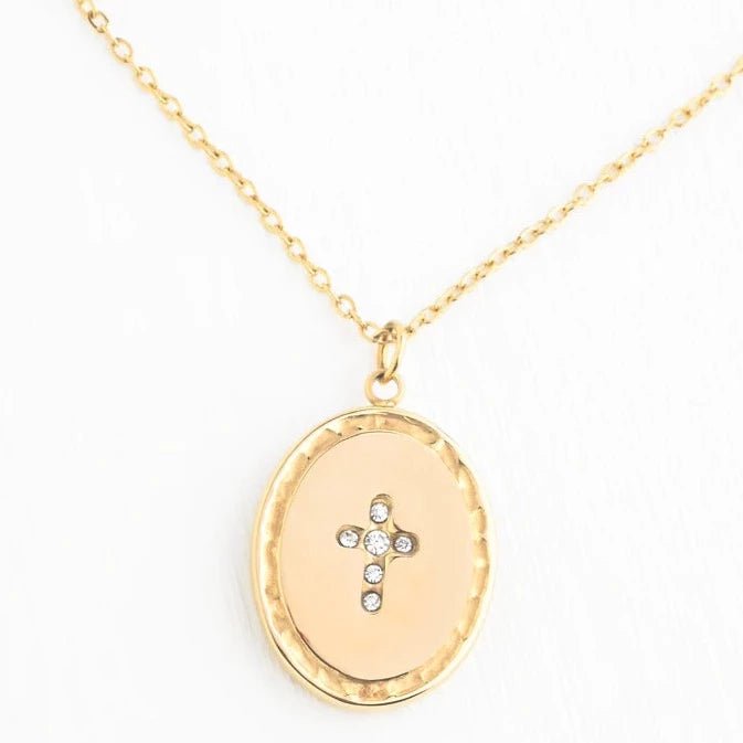Shine Bright Cross Pendant in Ivory - Recetas Fair Trade