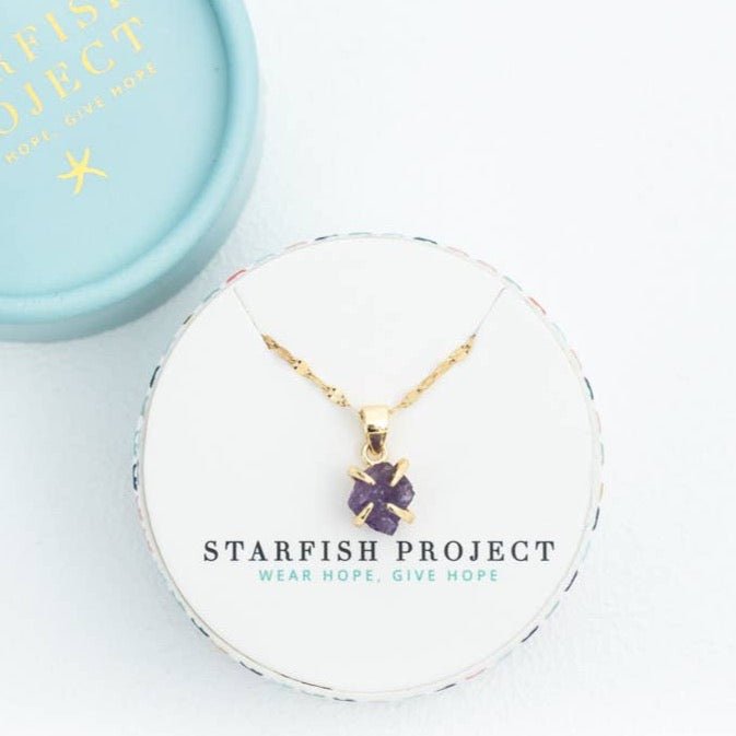 Shine Necklace in Amethyst - Recetas Fair Trade