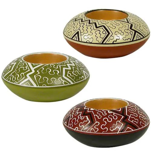 Shipibo Ceramic Tea Light Holder - Recetas Fair Trade