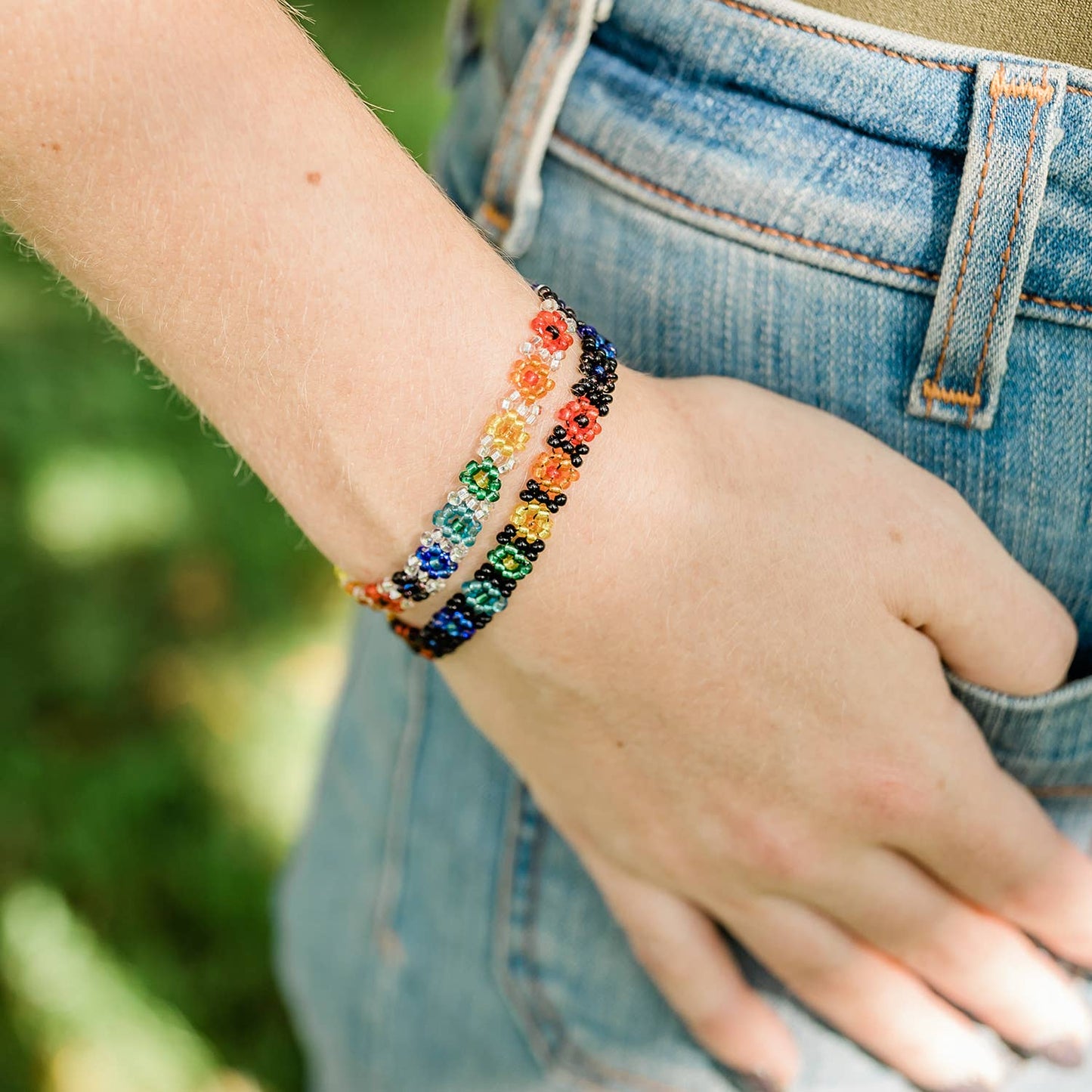 Silver Rainbow Flower Bracelet - Recetas Fair Trade