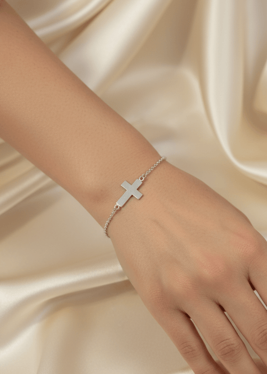 Simple Cross Bracelet | Sterling Silver - Recetas Fair Trade