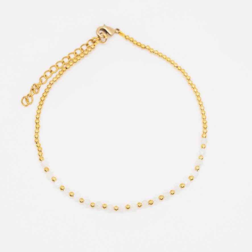 Simple Faceted Stone Anklet - Recetas Fair Trade