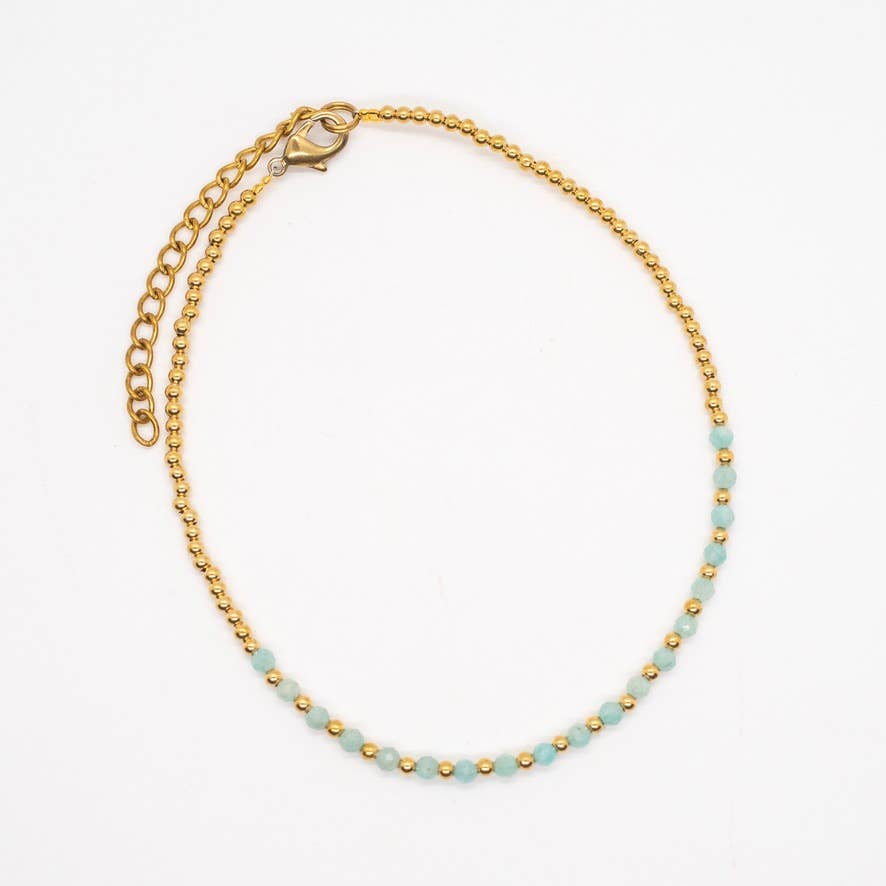 Simple Faceted Stone Anklet - Recetas Fair Trade