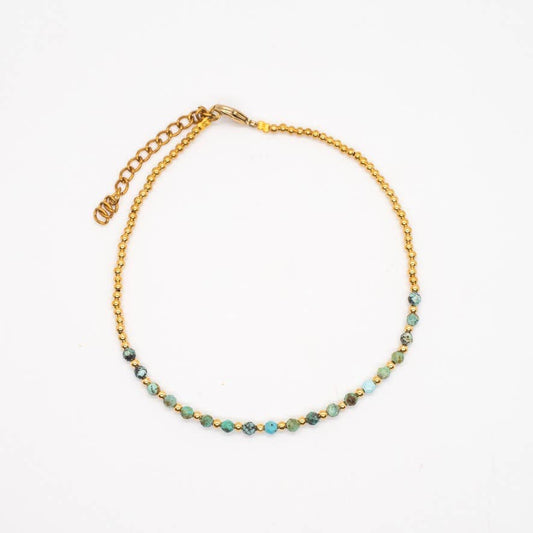 Simple Faceted Stone Anklet - Recetas Fair Trade