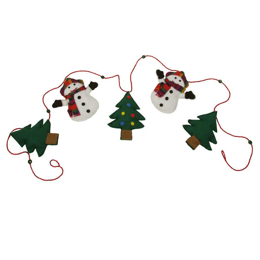 Snowman and Christmas Tree Garland - Recetas Fair Trade