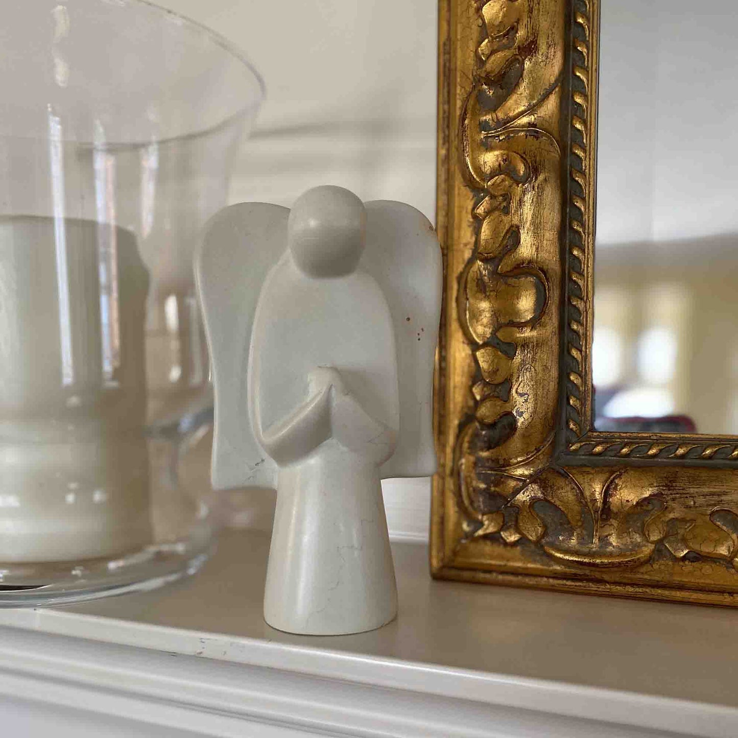 Soapstone Angel Sculpture, Natural Stone - Recetas Fair Trade