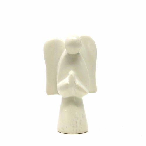 Soapstone Angel Sculpture, Natural Stone - Recetas Fair Trade