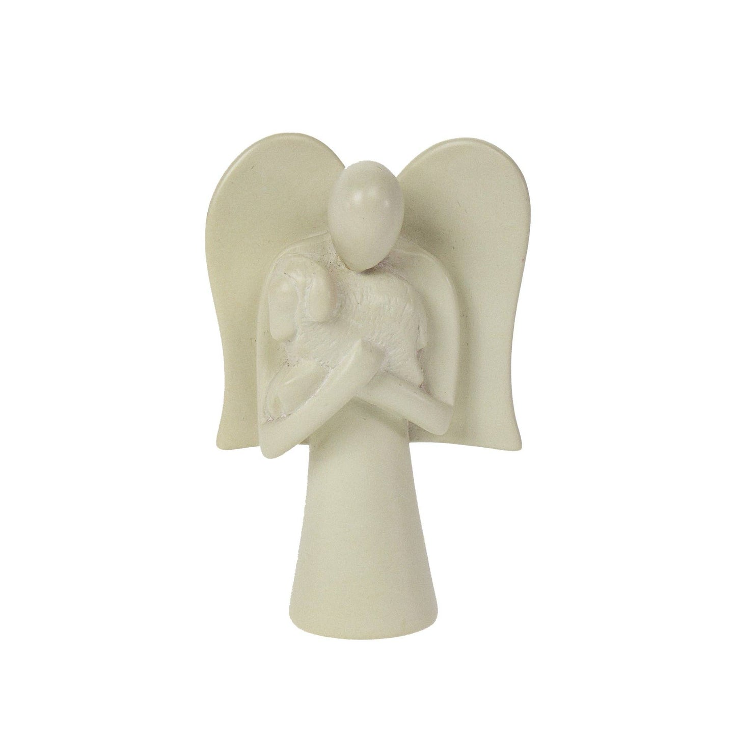 Soapstone Guardian Angel Holding Lamb - Recetas Fair Trade