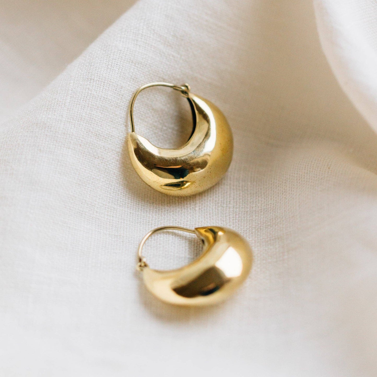 Soneeya Crescent Teardrop Hoop Earrings - Recetas Fair Trade
