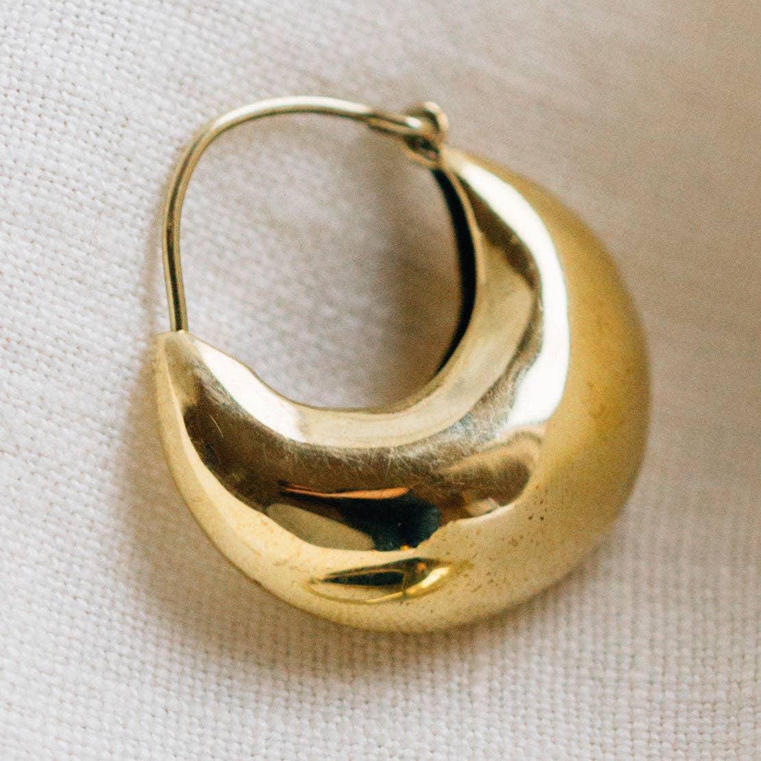 Soneeya Crescent Teardrop Hoop Earrings - Recetas Fair Trade