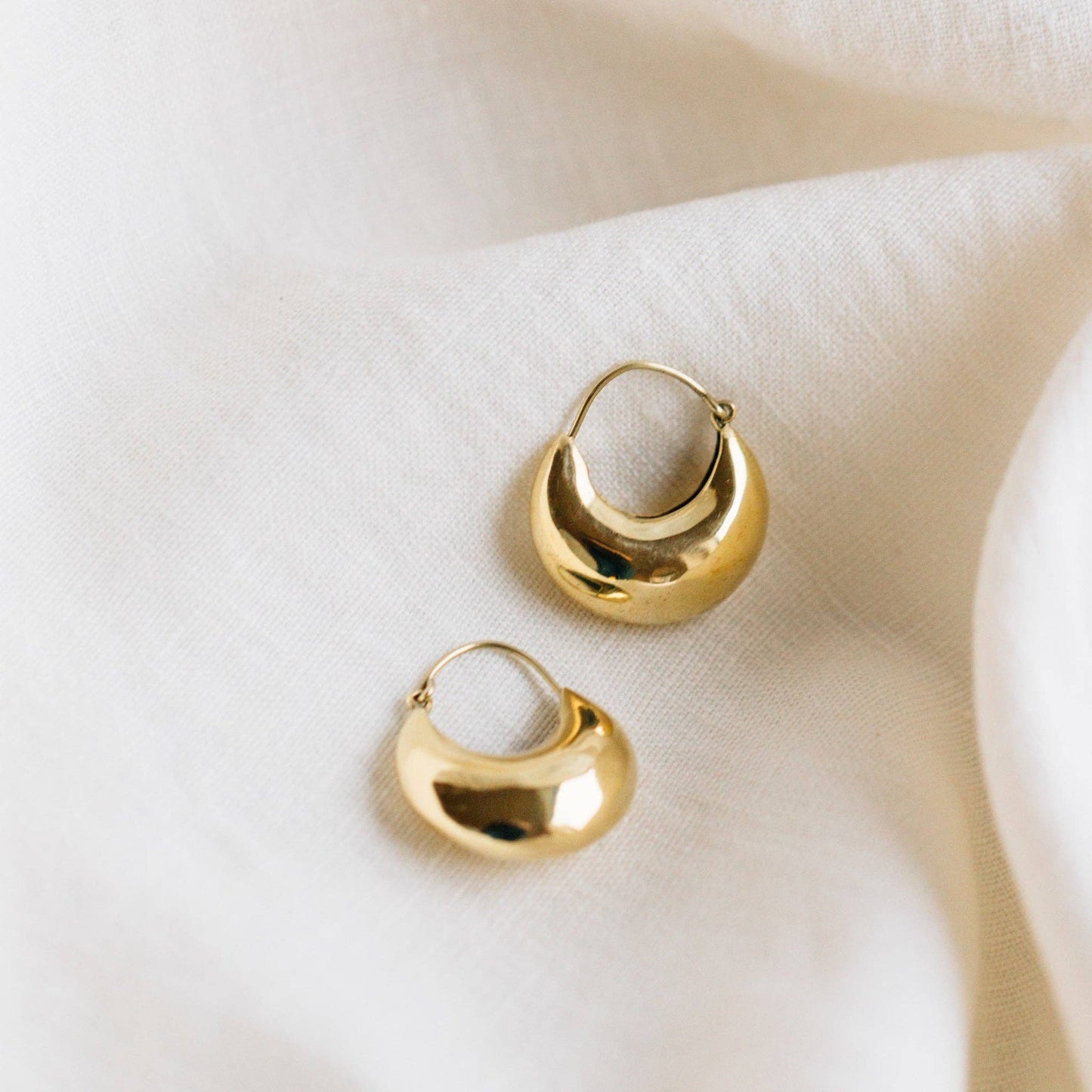Soneeya Crescent Teardrop Hoop Earrings - Recetas Fair Trade