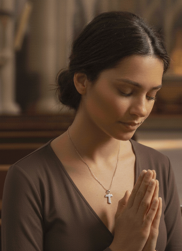 Sterling Silver Tau Cross Necklace - Recetas Fair Trade