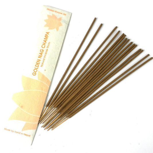 Stick Incense, Golden Nag Champa -10 Stick Pack - Recetas Fair Trade