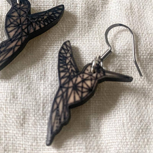 Tagua Hummingbird Drop Earrings - Recetas Fair Trade