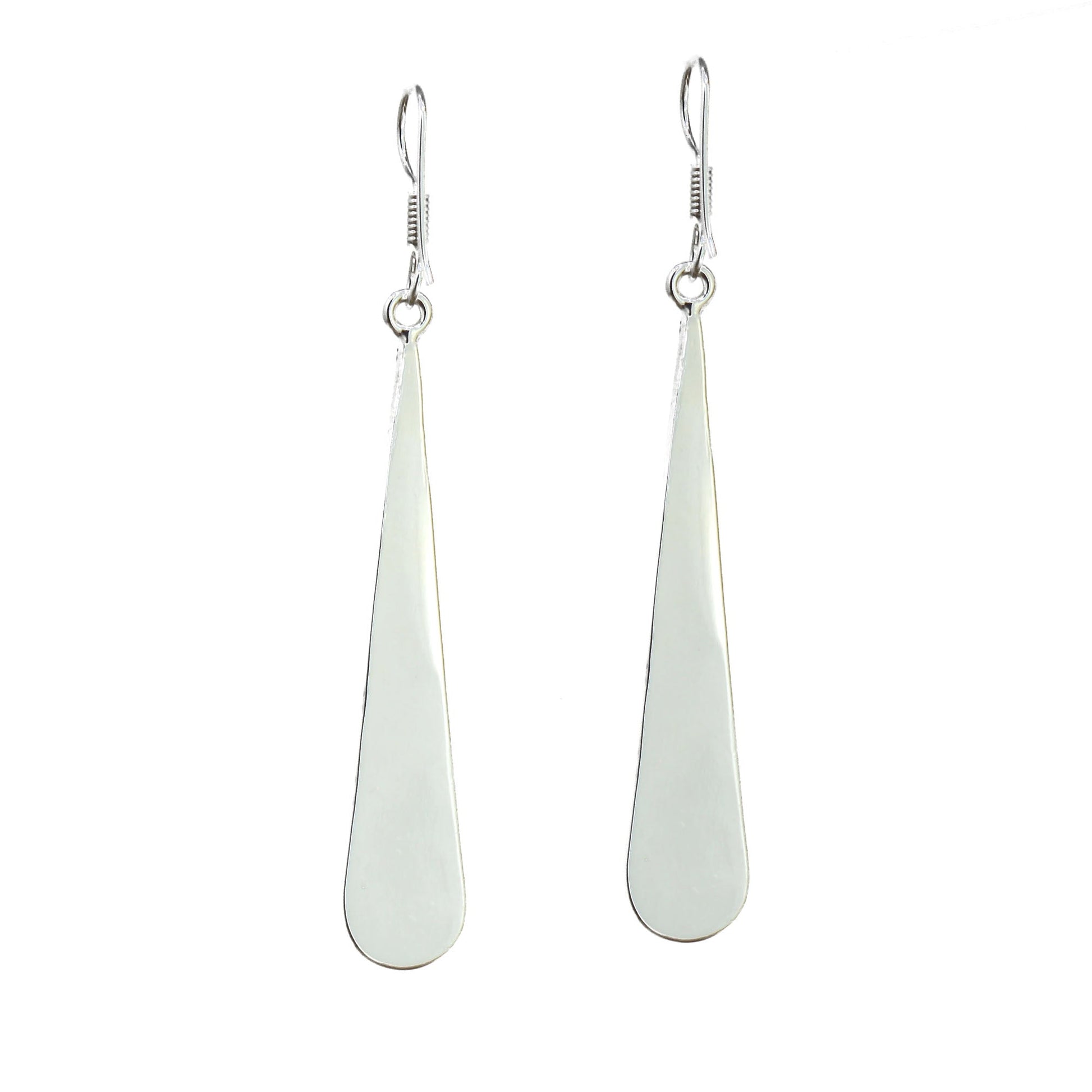 Taxco Silver Black Onyz & Abalone Zebra Long Teardrop Earrings - Recetas Fair Trade
