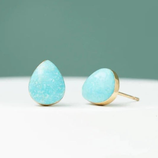 Teresa Teardrop Turquoise Studs - Recetas Fair Trade