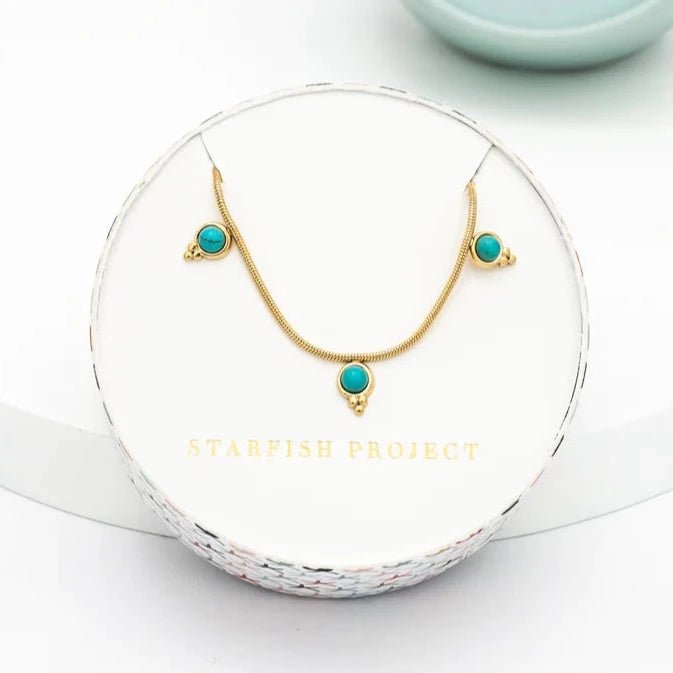 Trinity Turquoise Necklace - Recetas Fair Trade