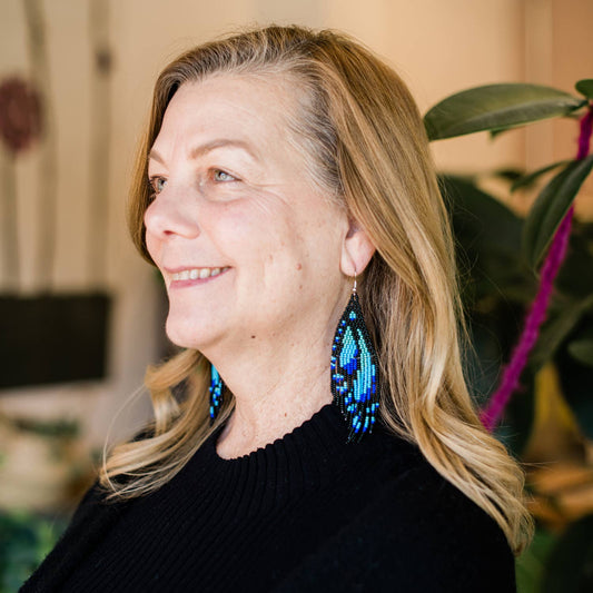 Turquoise Butterfly Wing Fringe Earrings - Recetas Fair Trade