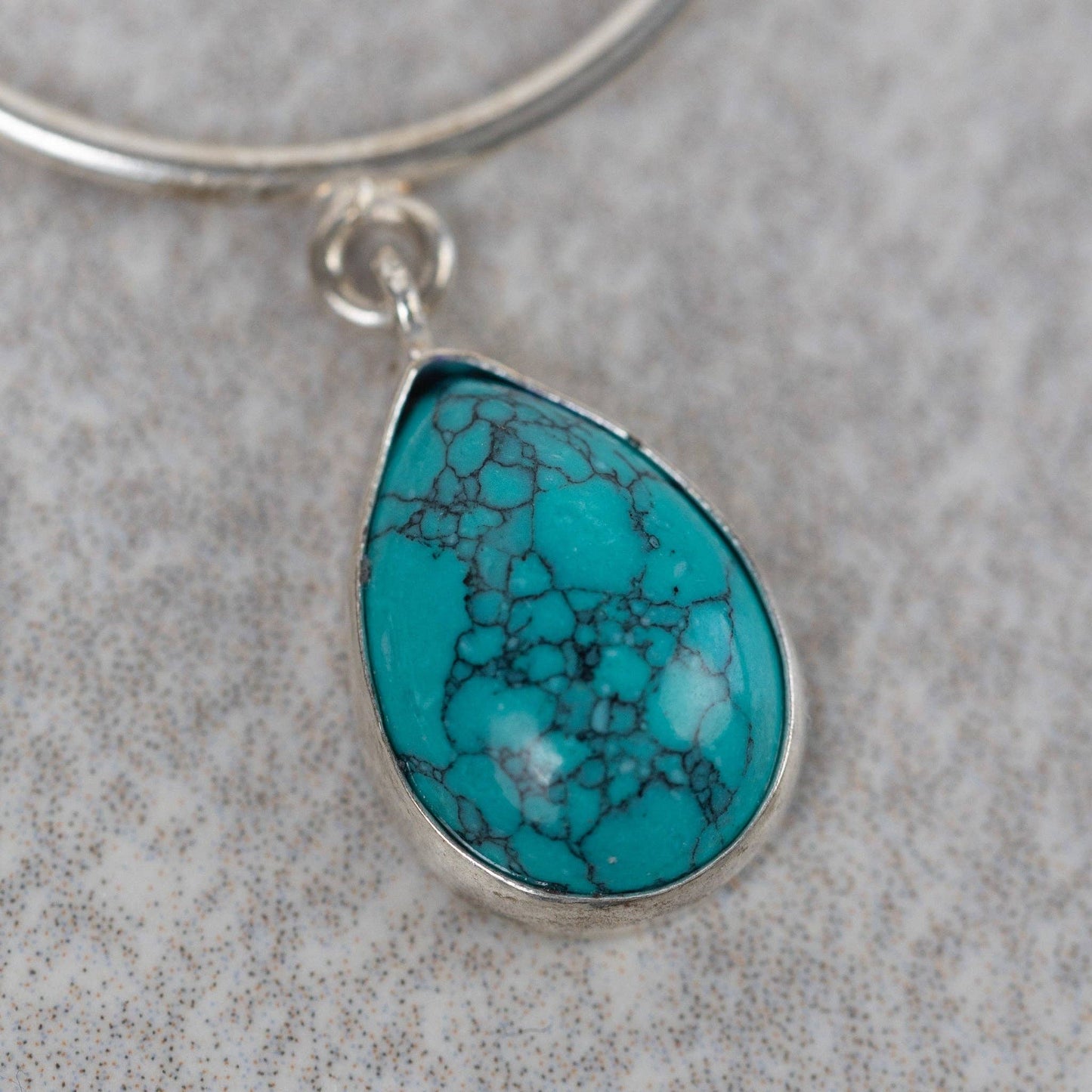 Turquoise Drop Hoop Earrings - Recetas Fair Trade