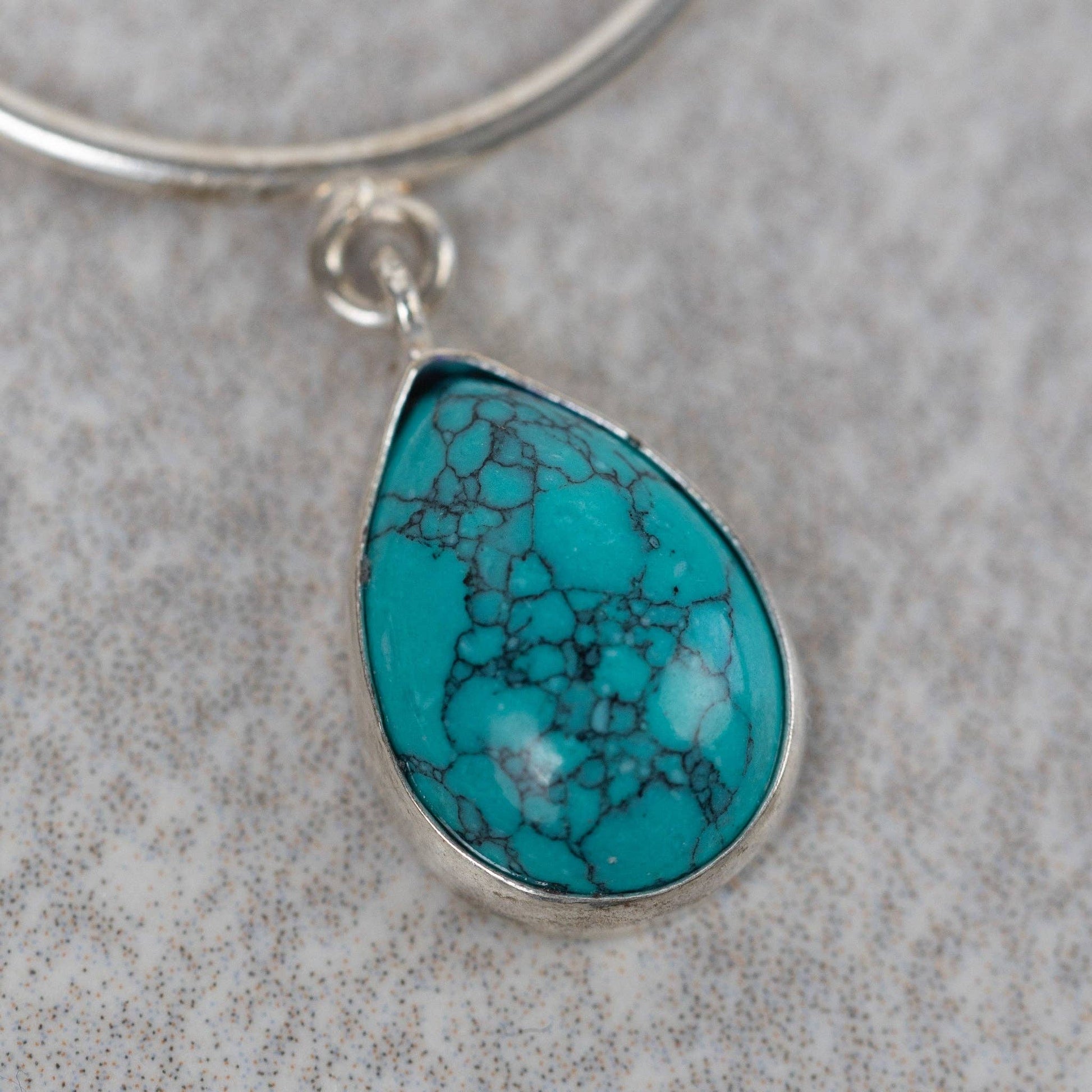 Turquoise Drop Hoop Earrings - Recetas Fair Trade