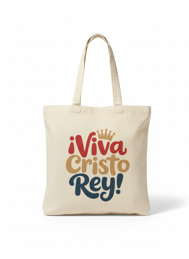Viva Cristo Rey Tote Bags - Recetas Fair Trade
