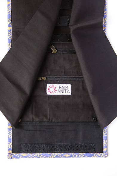 Wayfarer Jewelry Roll Travel Case - Black Matchstick - Recetas Fair Trade