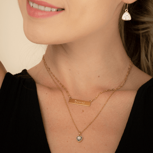 Wear Blue Gold Heart Necklace - Recetas Fair Trade