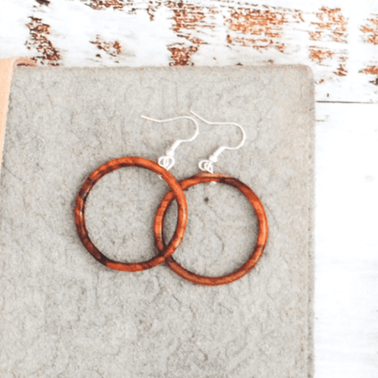 Wood Hoop Earrings - Recetas Fair Trade