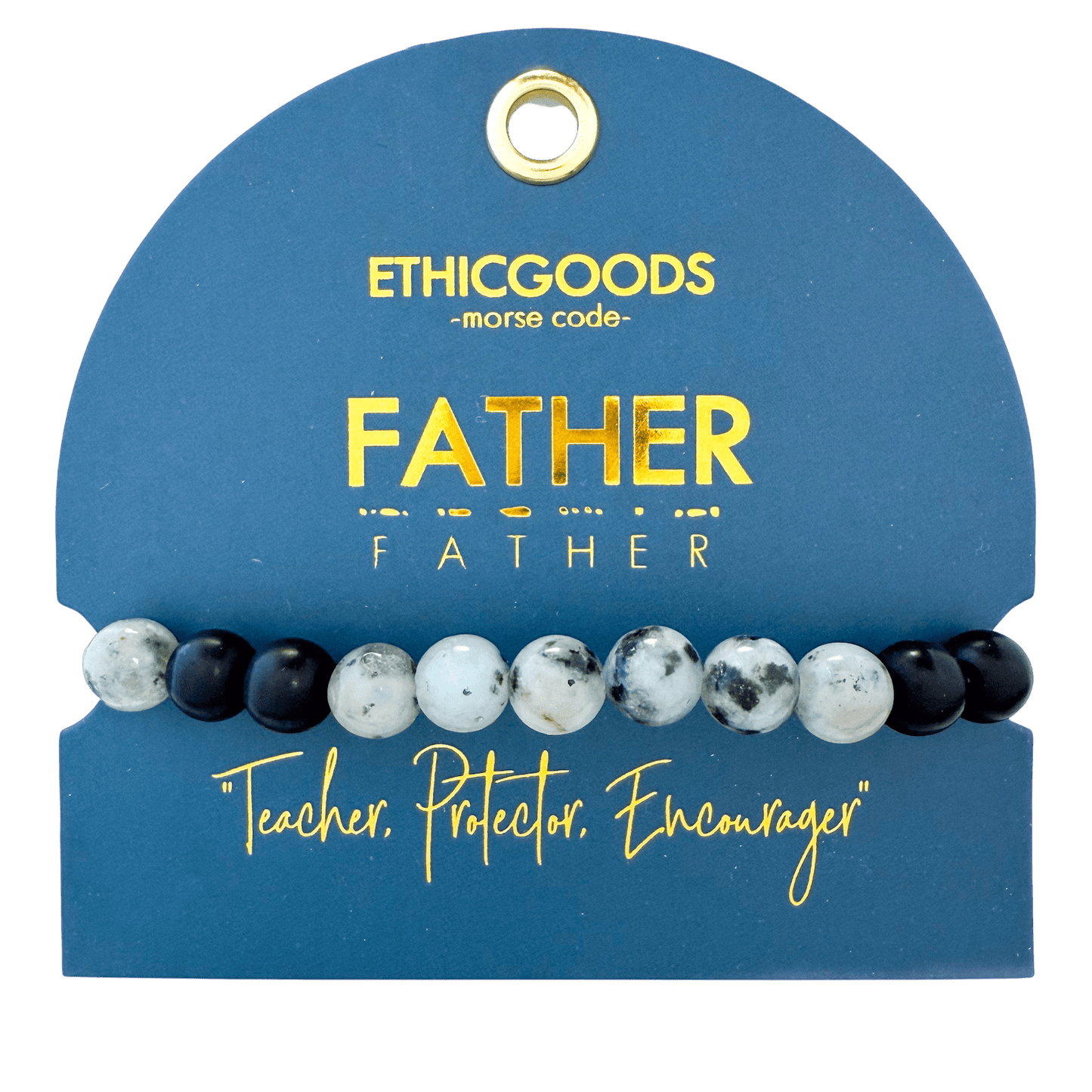 8mm Morse Code Bracelet Men's Extended Size | FATHER - Recetas Fair Trade