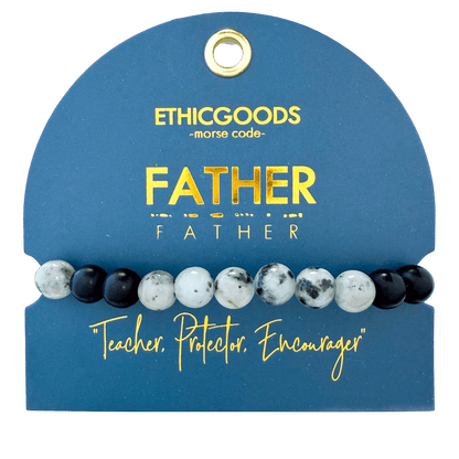 8mm Morse Code Bracelet Men's Extended Size | FATHER - Recetas Fair Trade