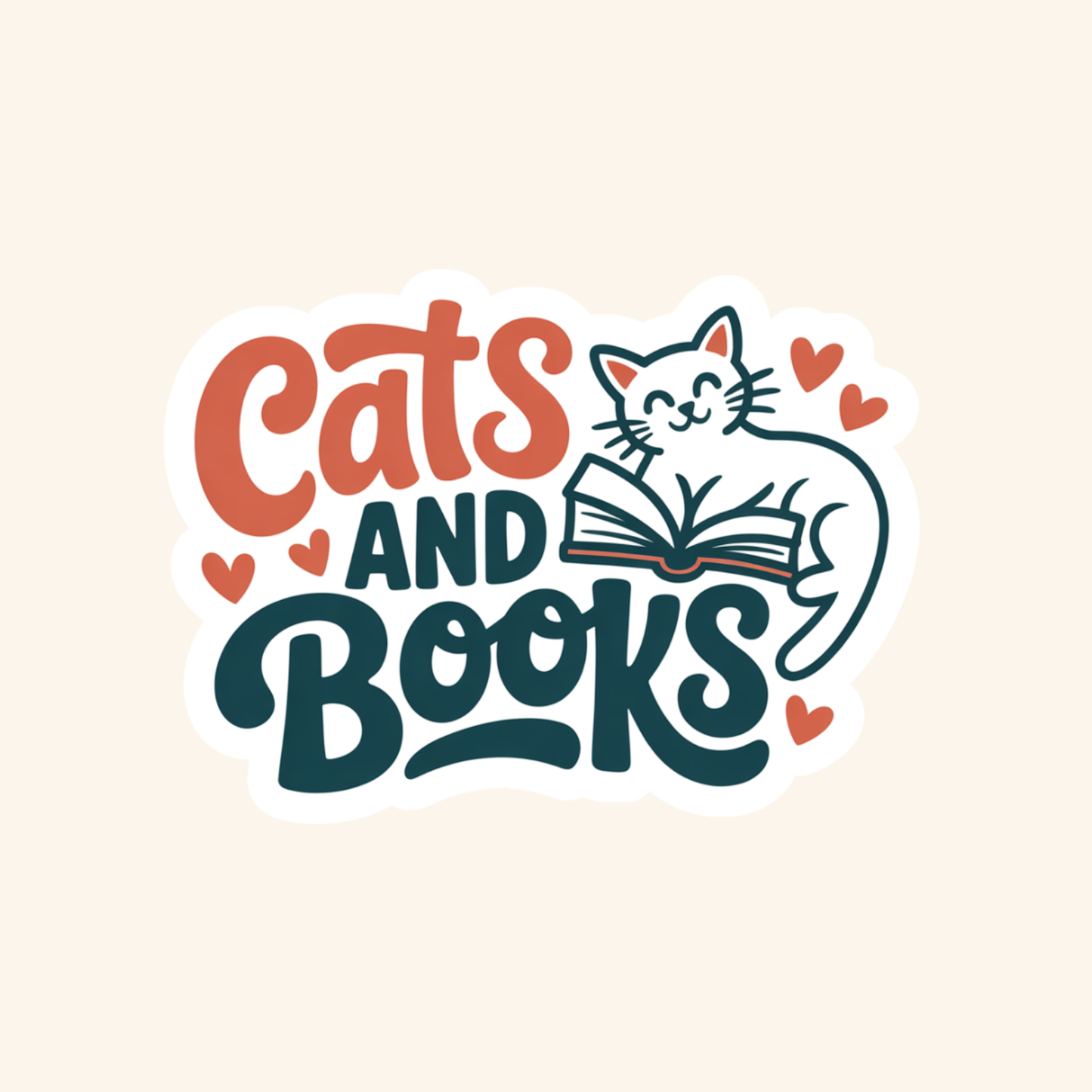 Cats and Books Stickers