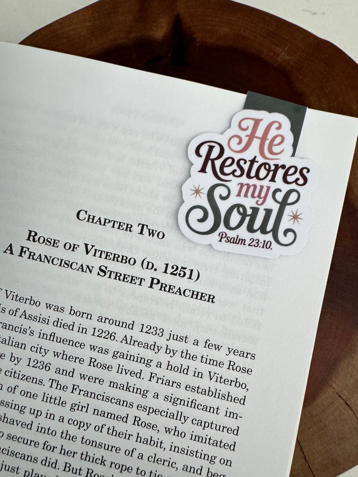 He Restores My Soul (Psalm 23:10) Magnetic Bookmark