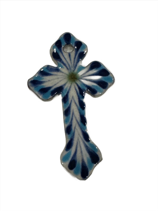 Hand-Painted Stoneware Cross