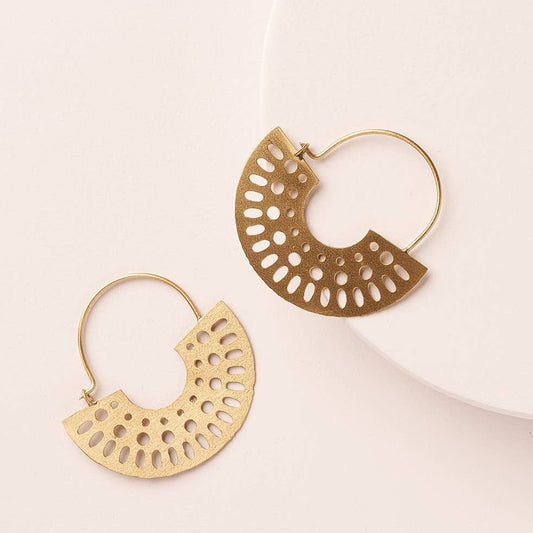 Abhaya Cutout Gold Hoop Earrings