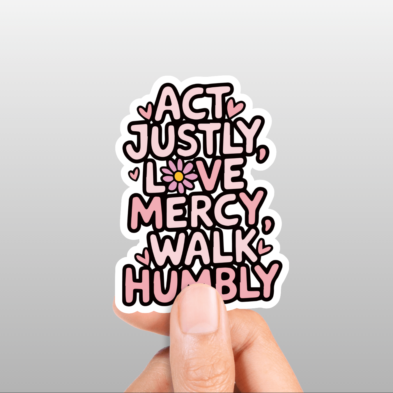 Act Justly, Love Mercy, Walk Humbly Sticker - Recetas Fair Trade