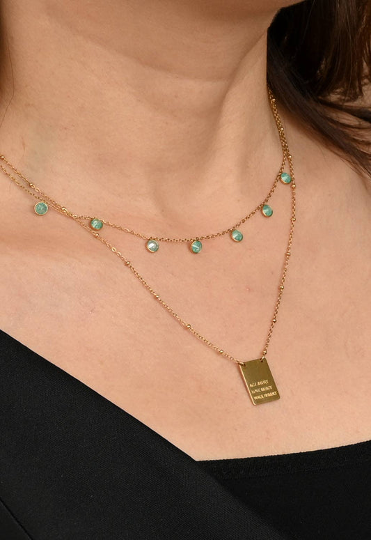 Act Justly Necklace in Gold - Recetas Fair Trade