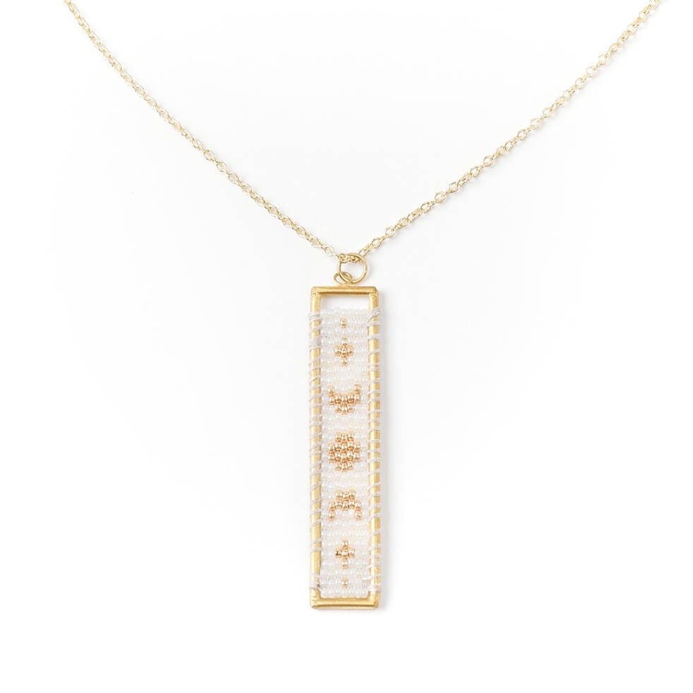 Adiya Moon Phase White Beaded Necklace - Fair Trade Jewelry