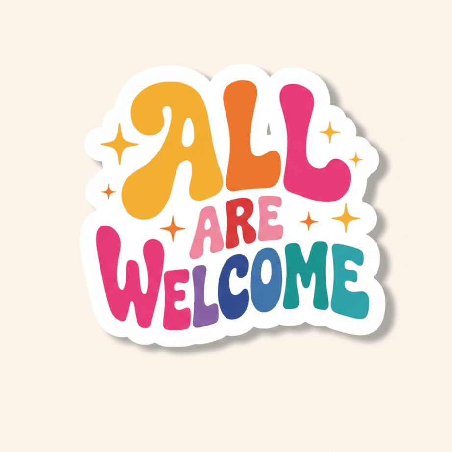 All are Welcome Stickers - Recetas Fair Trade
