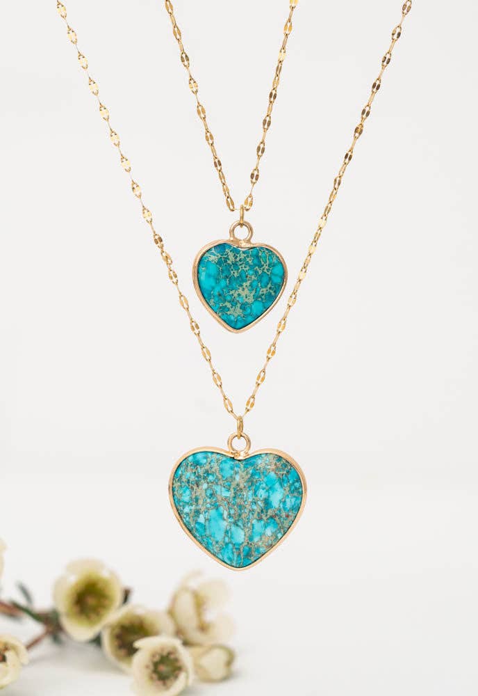 Always With You Jasper Heart Necklace Set - Recetas Fair Trade