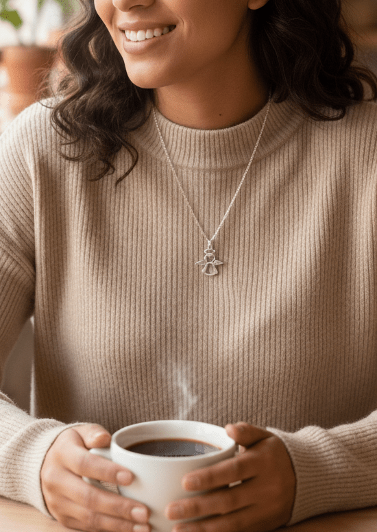 Angel de la Guardia (Guardian Angel) Necklace - Sterling Silver - Recetas Fair Trade