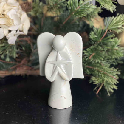 Angel Soapstone Sculpture Holding Star