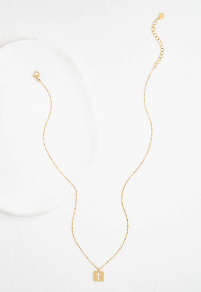 Axis Gold Cross Necklace - Recetas Fair Trade