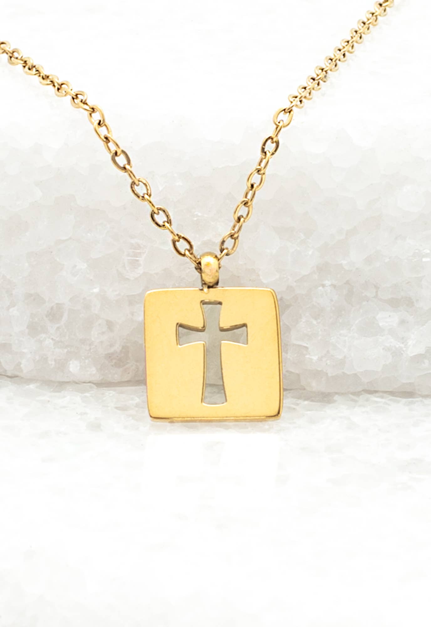 Axis Gold Cross Necklace - Recetas Fair Trade