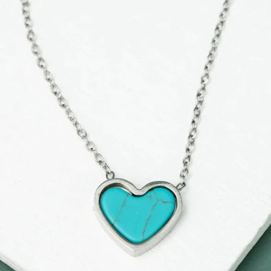 Bay Turquoise Heart Necklace